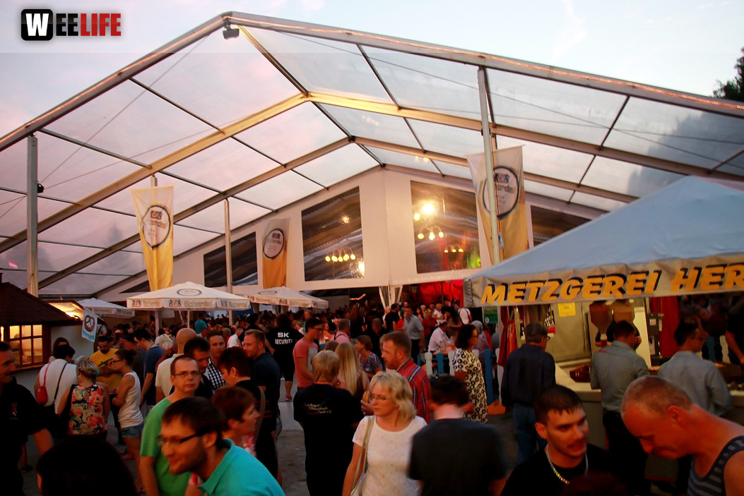 Wiesenfest Schwarzenbach Saale mit Partyteufel