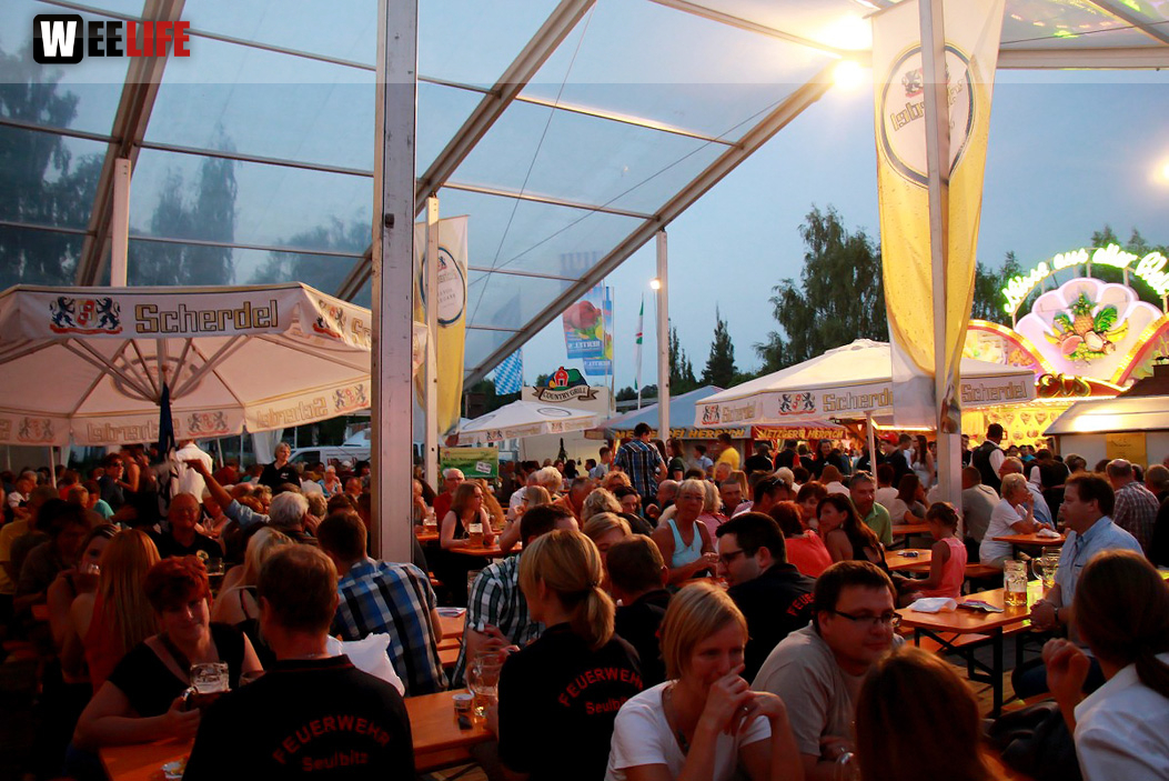 Wiesenfest Schwarzenbach Saale mit Partyteufel