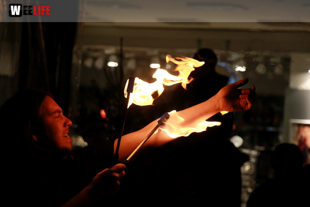Hofer Weihnachtswelt mit Feuerspucker Chariash