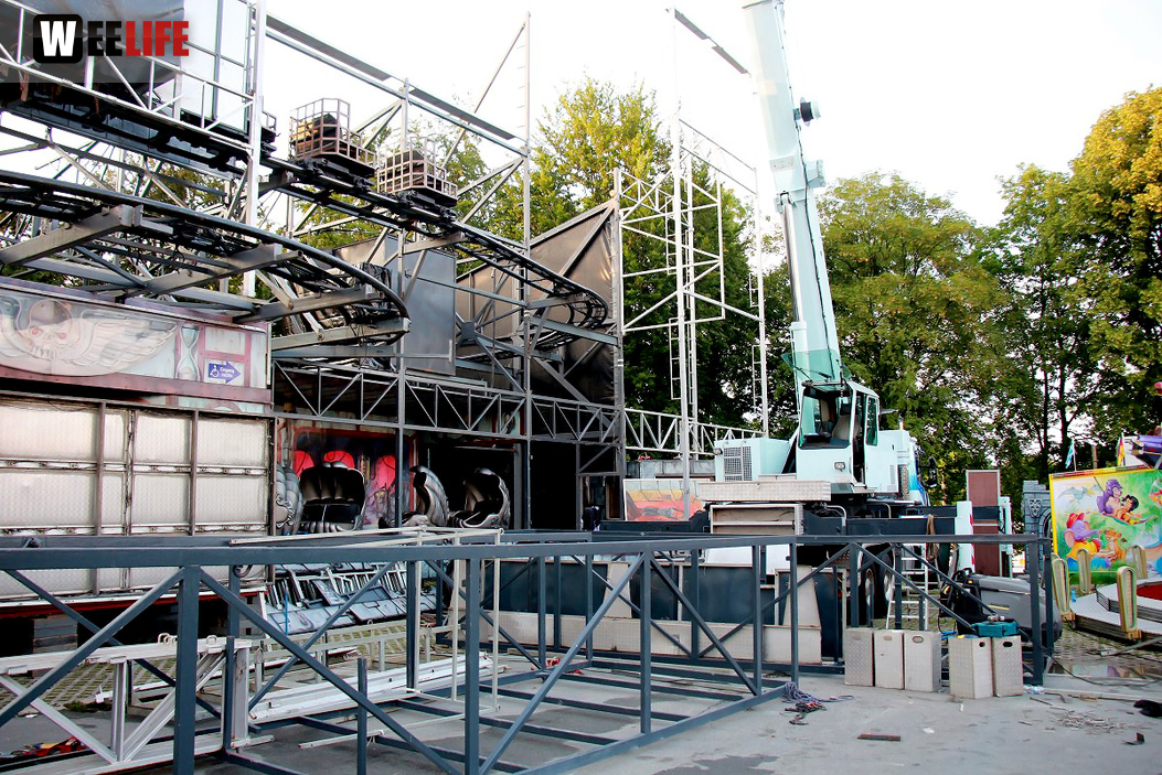 Volksfestaufbau Endspurt 27.7.16