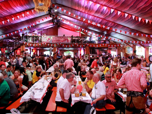 Hofer Volksfest 2016 Tag 1 Freitag Nach dem Umzug  Original Töpener Blasmusik – Foto 15