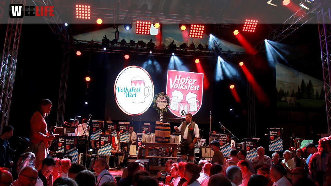 Hofer Volksfest 2016 Tag 1 Freitag Nach dem Umzug  Original Töpener Blasmusik