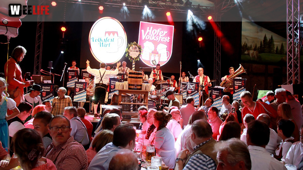 Hofer Volksfest 2016 Tag 1 Freitag Nach dem Umzug  Original Töpener Blasmusik