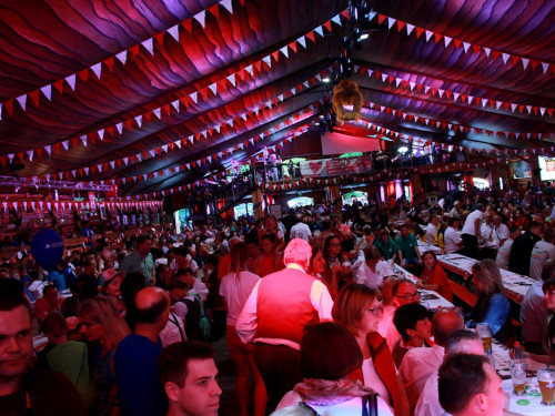 Hofer Volksfest 2016 Tag 1 Freitag Nach dem Umzug  Original Töpener Blasmusik – Foto 29