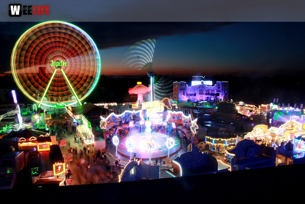 Hofer Volksfest 2016 4. Tag Montag Abends Tag der Generationen Langzeitbelichtungen