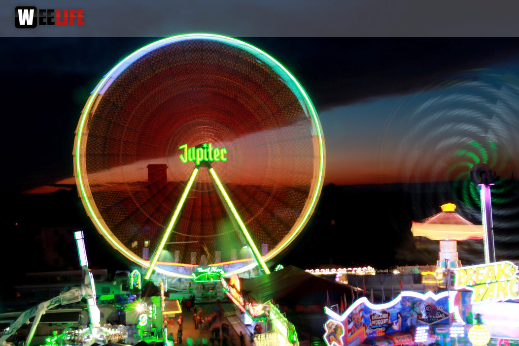 Hofer Volksfest 2016 4. Tag Montag Abends Tag der Generationen Langzeitbelichtungen
