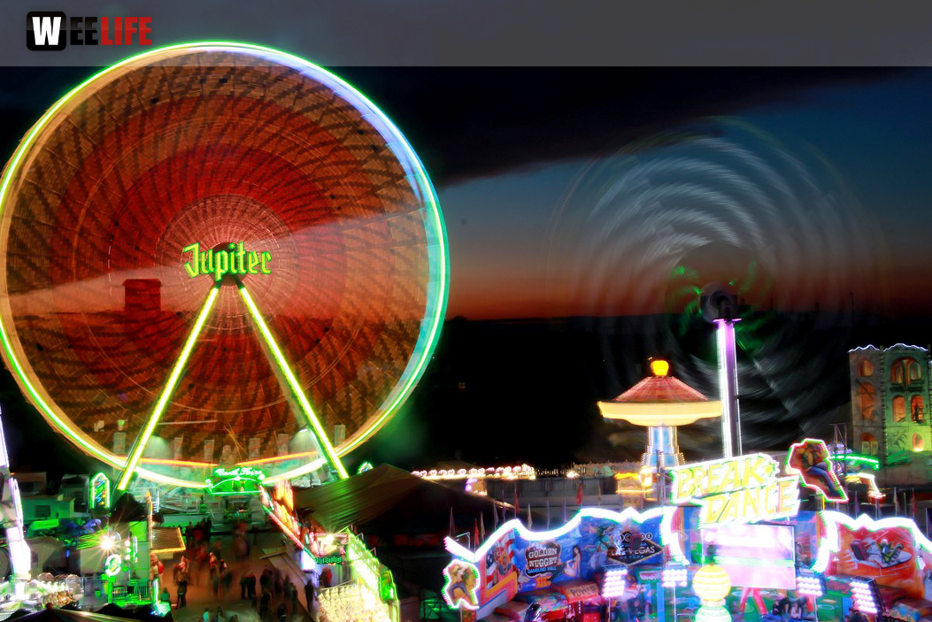 Hofer Volksfest 2016 4. Tag Montag Abends Tag der Generationen Langzeitbelichtungen