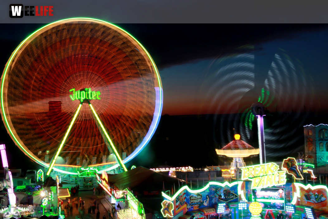 Hofer Volksfest 2016 4. Tag Montag Abends Tag der Generationen Langzeitbelichtungen