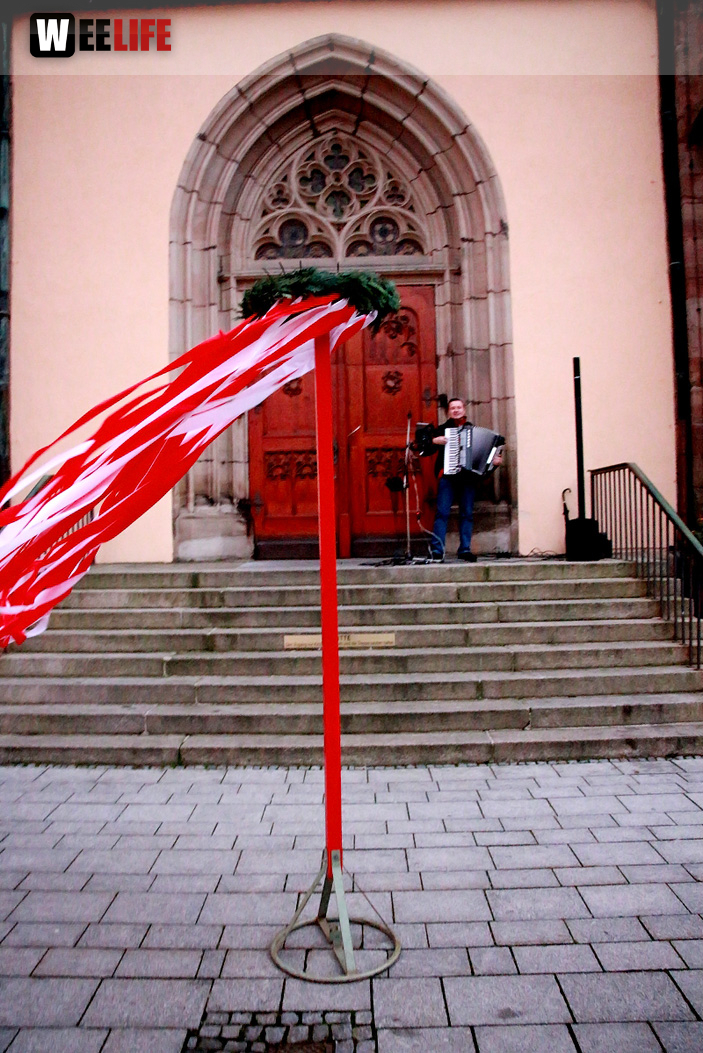 Kirchweihbauem aufstellen 125 Jahre Kirchweihjubiläum St. Marien