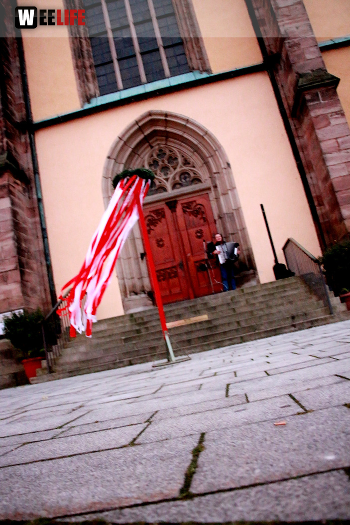 Kirchweihbauem aufstellen 125 Jahre Kirchweihjubiläum St. Marien
