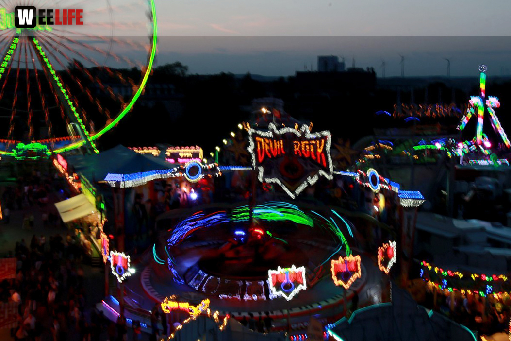 Hofer Volksfest 2017 bei Nacht