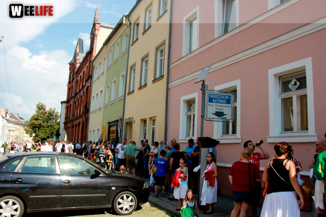 Aufstellung Volksfestumzug  Hofer Volksfest 2018 27.7.2018
