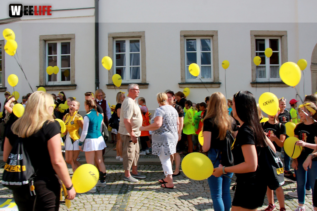 Aufstellung Volksfestumzug  Hofer Volksfest 2018 27.7.2018
