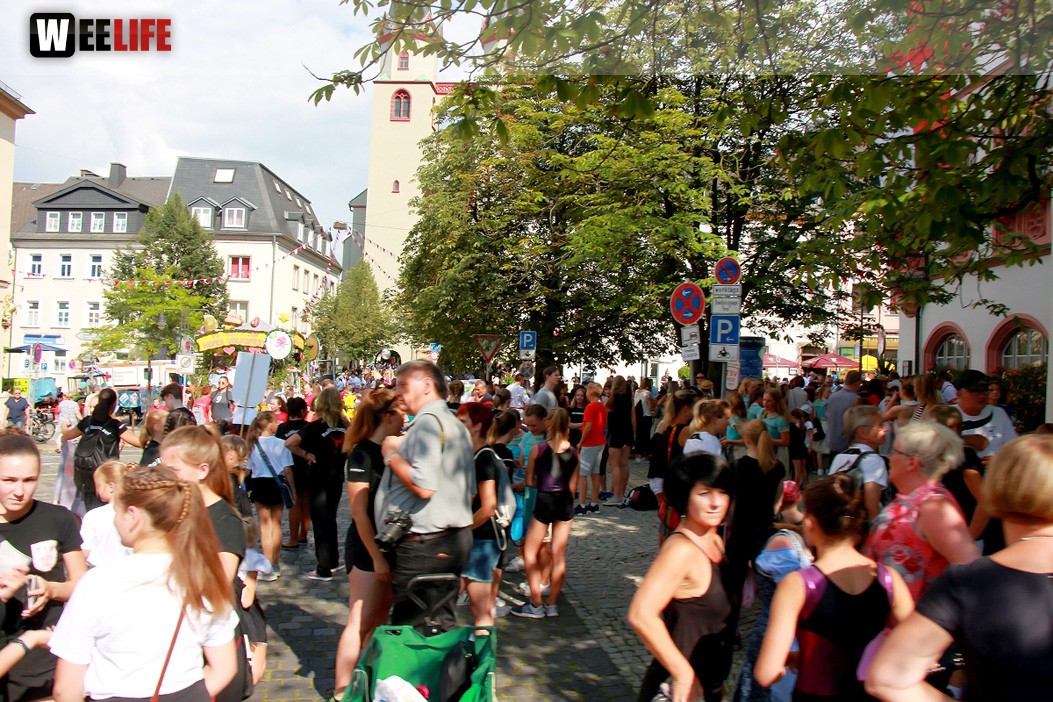 Aufstellung Volksfestumzug  Hofer Volksfest 2018 27.7.2018