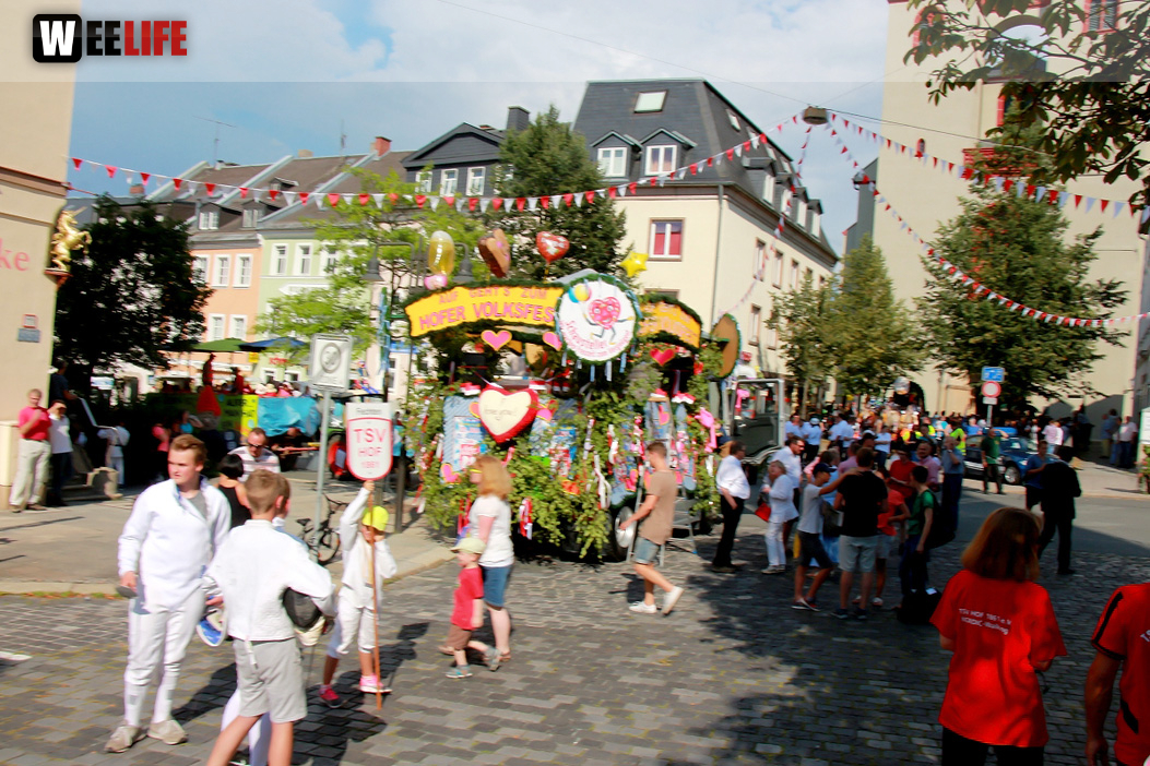 Aufstellung Volksfestumzug  Hofer Volksfest 2018 27.7.2018