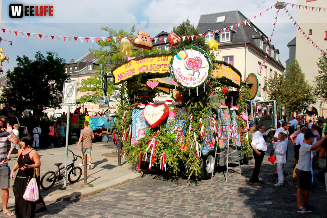 Aufstellung Volksfestumzug  Hofer Volksfest 2018 27.7.2018