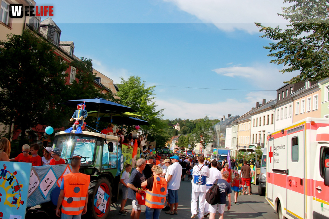 Aufstellung Volksfestumzug  Hofer Volksfest 2018 27.7.2018