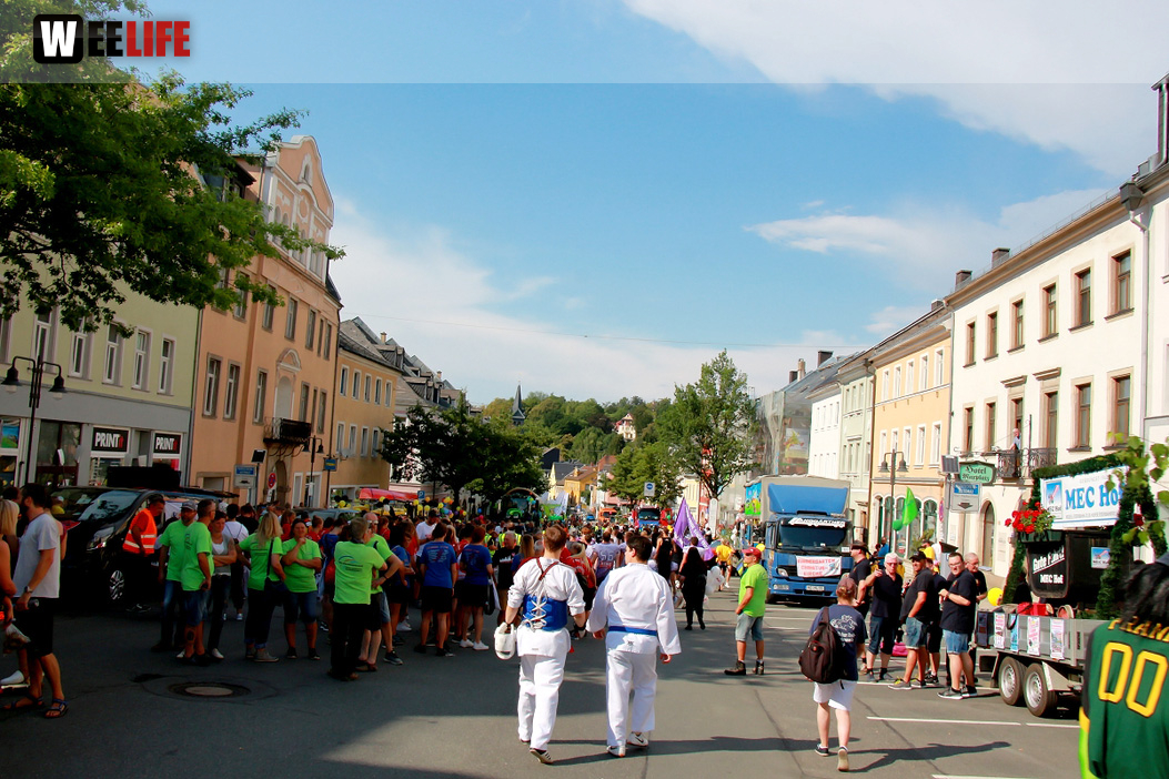 Aufstellung Volksfestumzug  Hofer Volksfest 2018 27.7.2018