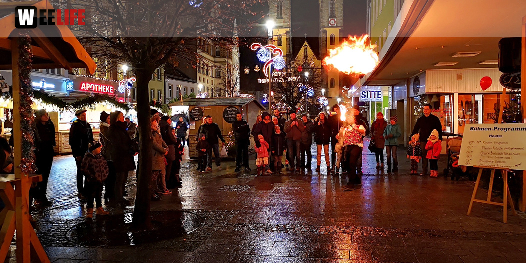 Feuerspucker Chariash Weihnachtsmarkt Hof 2.12.2018