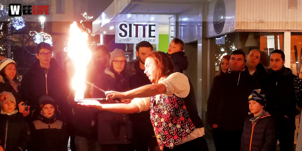 Feuerspucker Chariash Weihnachtsmarkt Hof 2.12.2018