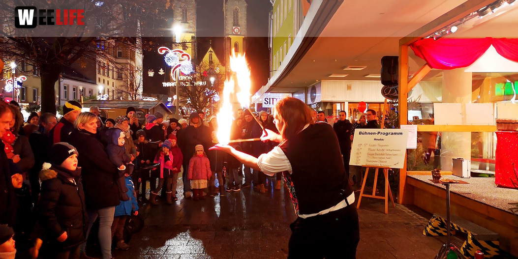 Feuerspucker Chariash Weihnachtsmarkt Hof 2.12.2018