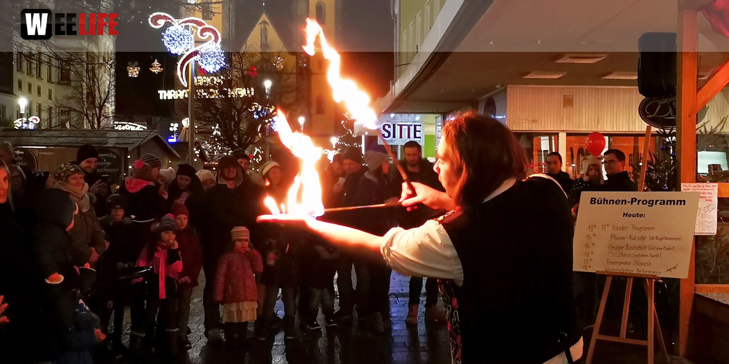 Feuerspucker Chariash Weihnachtsmarkt Hof 2.12.2018