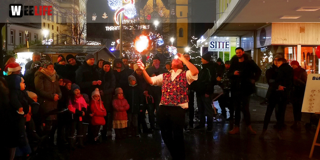 Feuerspucker Chariash Weihnachtsmarkt Hof 2.12.2018