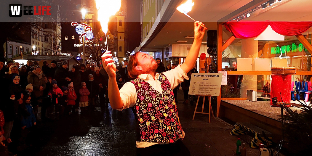 Feuerspucker Chariash Weihnachtsmarkt Hof 2.12.2018