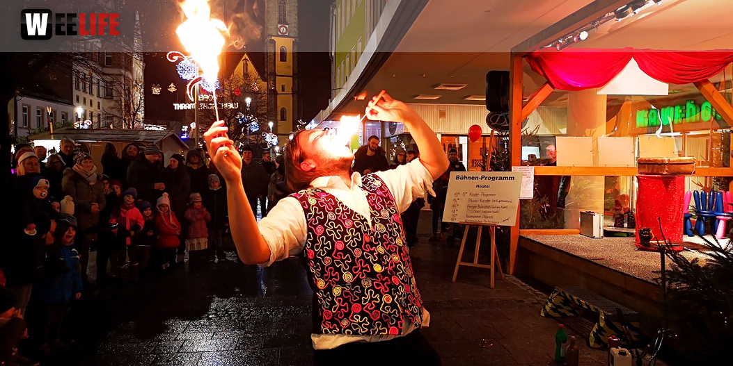 Feuerspucker Chariash Weihnachtsmarkt Hof 2.12.2018