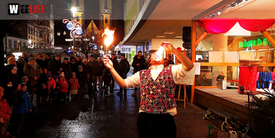 Feuerspucker Chariash Weihnachtsmarkt Hof 2.12.2018