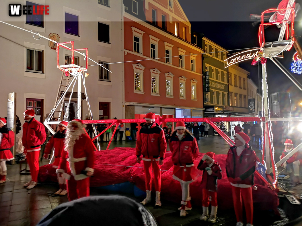 Hochseilartisten Geschwister Weisheit Hofer Weihnachtsmarkt 8.12.2019