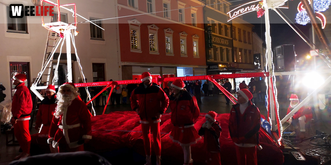 Hochseilartisten Geschwister Weisheit Hofer Weihnachtsmarkt 8.12.2019