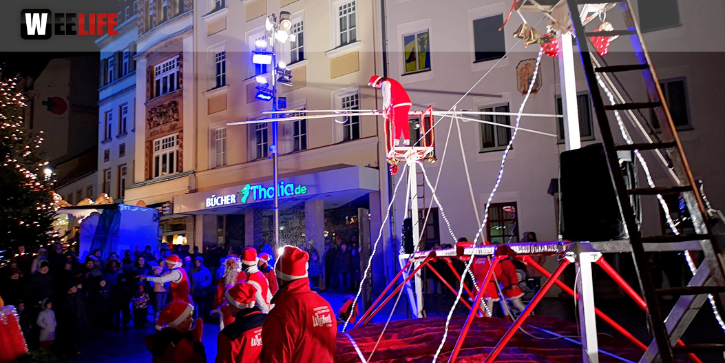Hochseilartisten Geschwister Weisheit Hofer Weihnachtsmarkt 8.12.2019