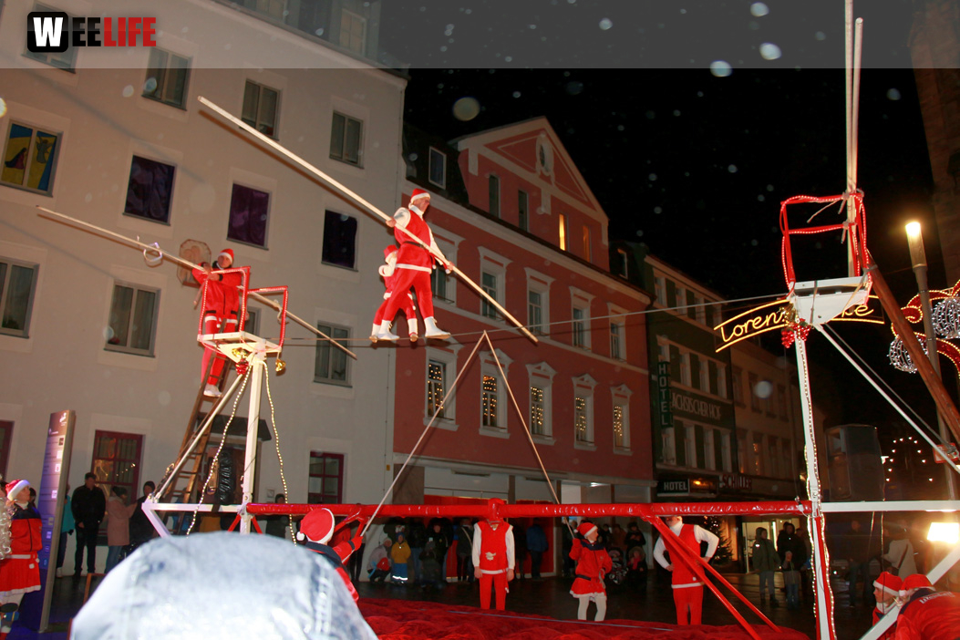 Hochseilartisten Geschwister Weisheit Hofer Weihnachtsmarkt 8.12.2019