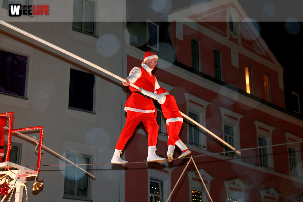 Hochseilartisten Geschwister Weisheit Hofer Weihnachtsmarkt 8.12.2019