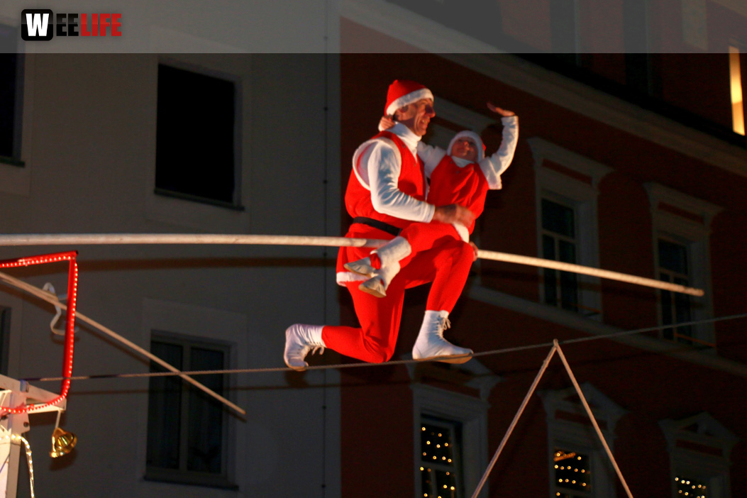 Hochseilartisten Geschwister Weisheit Hofer Weihnachtsmarkt 8.12.2019