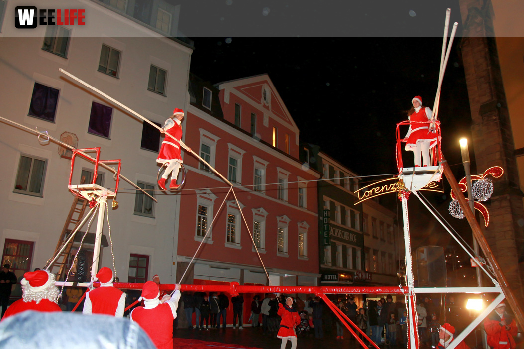 Hochseilartisten Geschwister Weisheit Hofer Weihnachtsmarkt 8.12.2019