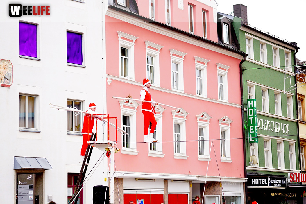 Hochseilartisten Geschwister Weisheit Hofer Weihnachtsmarkt 8.12.2019