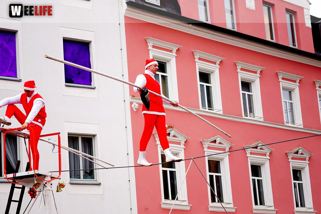 Hochseilartisten Geschwister Weisheit Hofer Weihnachtsmarkt 8.12.2019