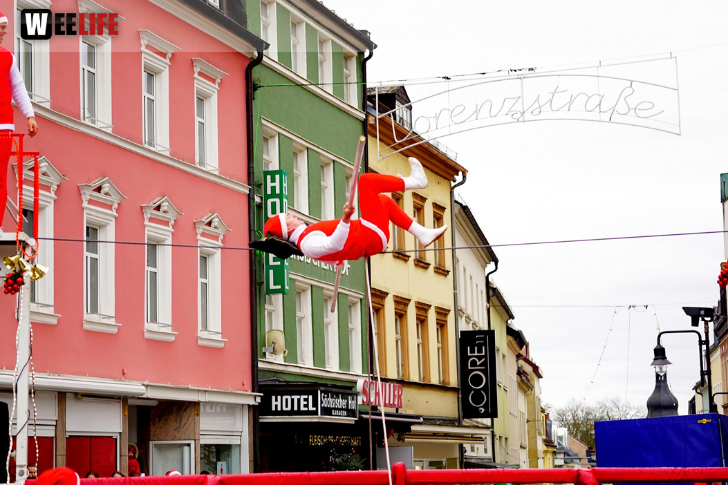 Hochseilartisten Geschwister Weisheit Hofer Weihnachtsmarkt 8.12.2019