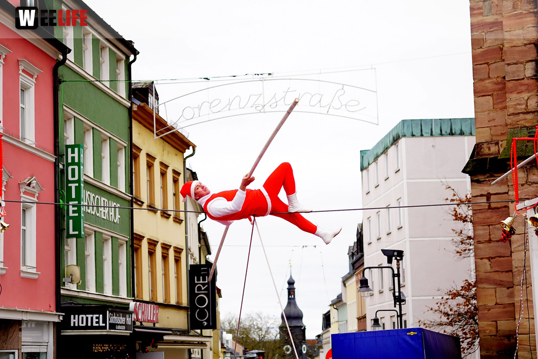 Hochseilartisten Geschwister Weisheit Hofer Weihnachtsmarkt 8.12.2019