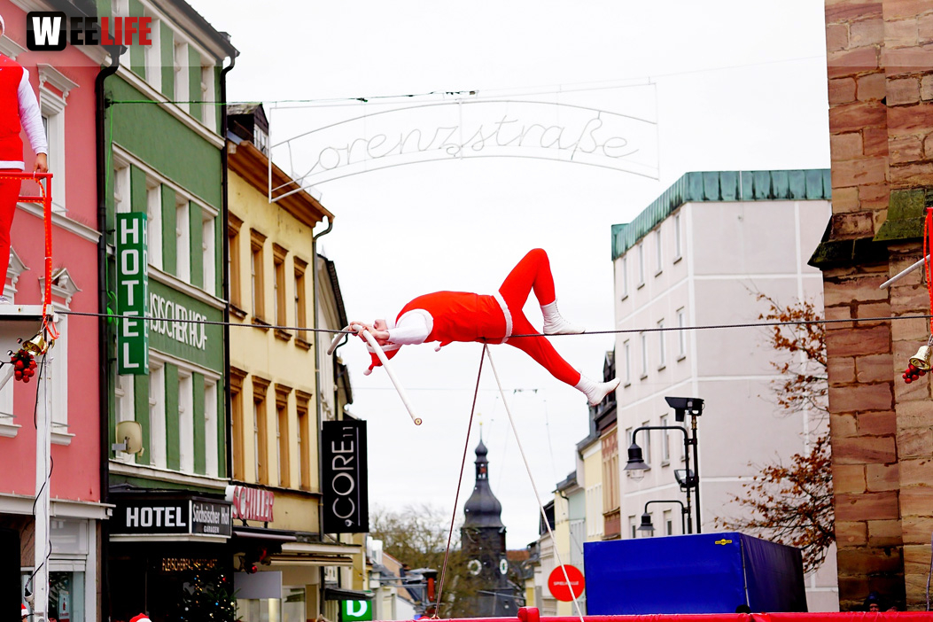Hochseilartisten Geschwister Weisheit Hofer Weihnachtsmarkt 8.12.2019