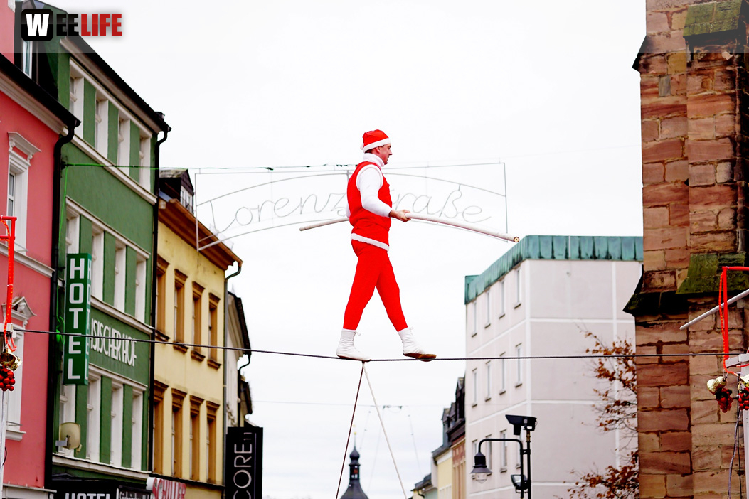Hochseilartisten Geschwister Weisheit Hofer Weihnachtsmarkt 8.12.2019