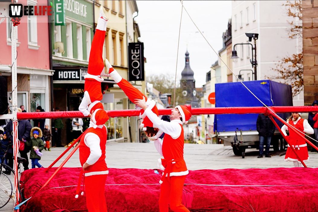 Hochseilartisten Geschwister Weisheit Hofer Weihnachtsmarkt 8.12.2019