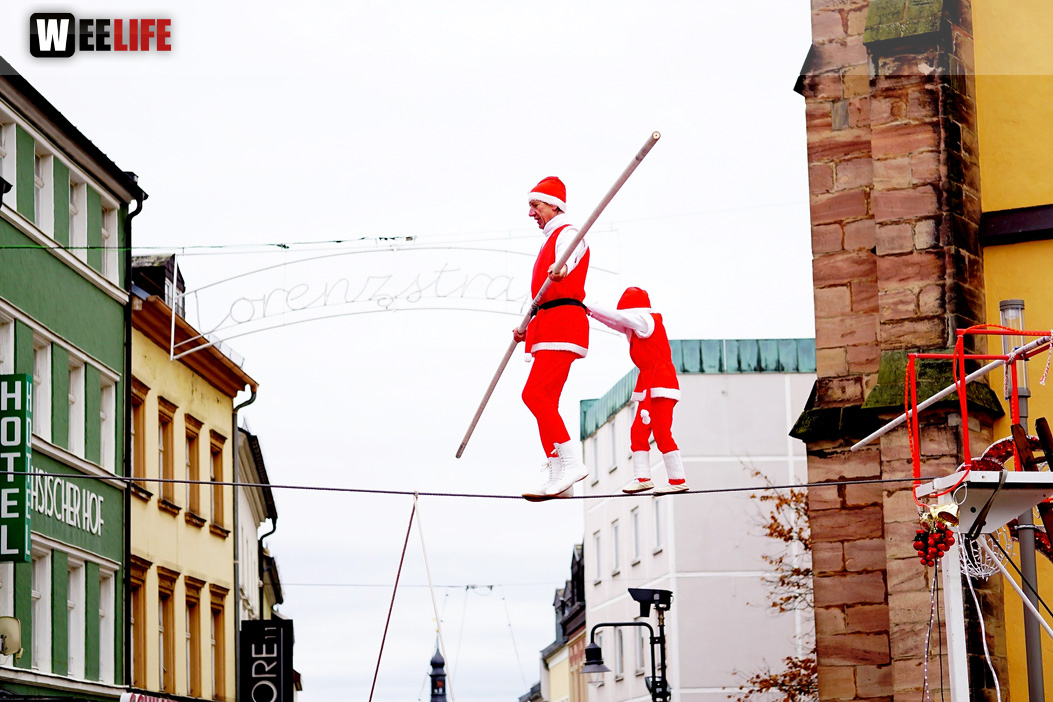 Hochseilartisten Geschwister Weisheit Hofer Weihnachtsmarkt 8.12.2019