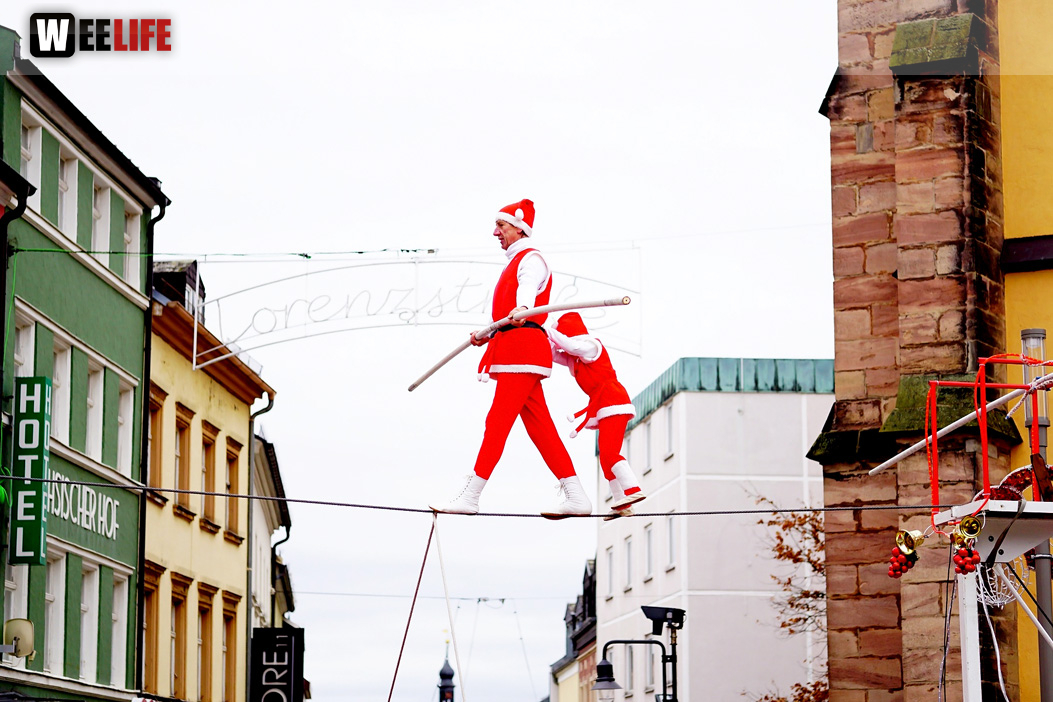 Hochseilartisten Geschwister Weisheit Hofer Weihnachtsmarkt 8.12.2019