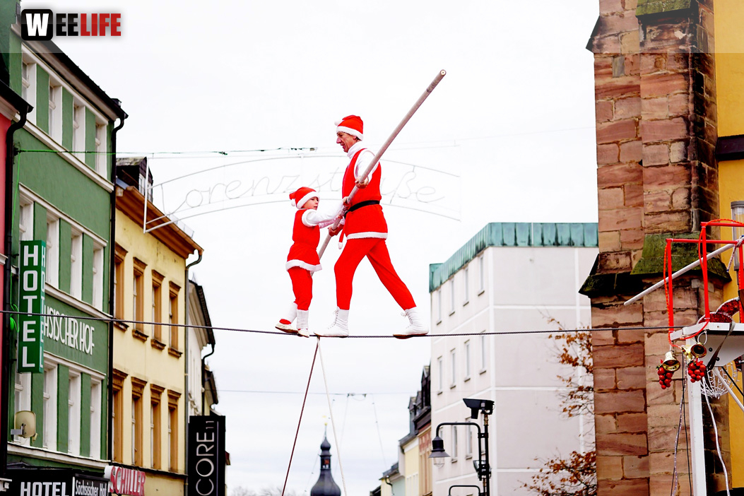 Hochseilartisten Geschwister Weisheit Hofer Weihnachtsmarkt 8.12.2019