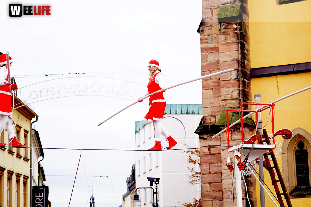 Hochseilartisten Geschwister Weisheit Hofer Weihnachtsmarkt 8.12.2019