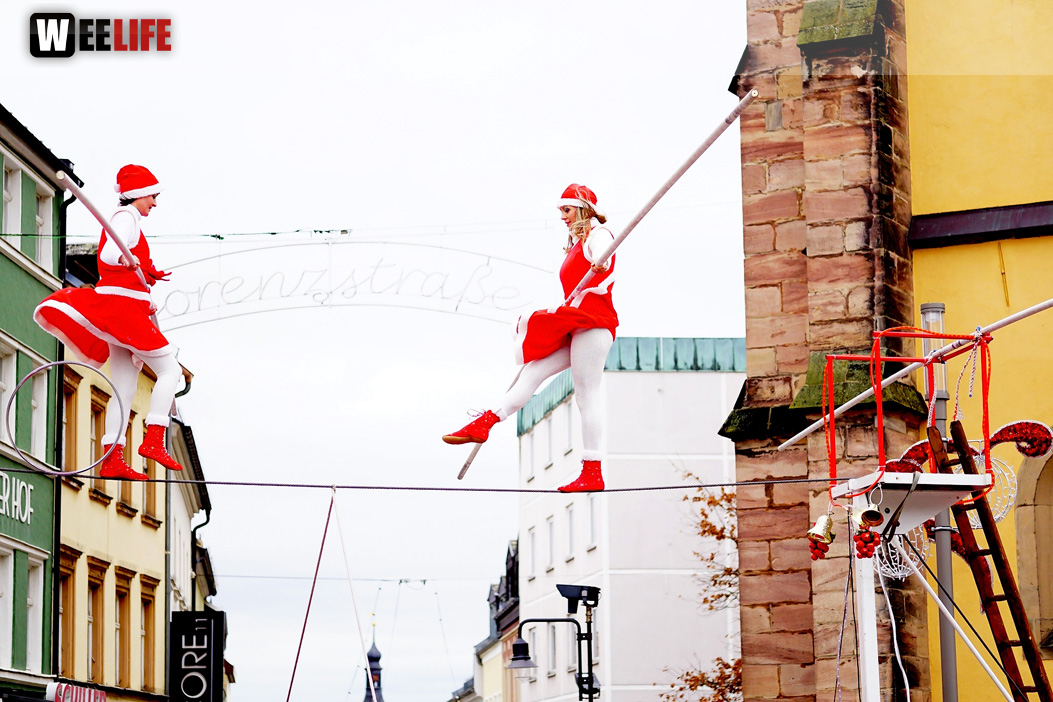 Hochseilartisten Geschwister Weisheit Hofer Weihnachtsmarkt 8.12.2019