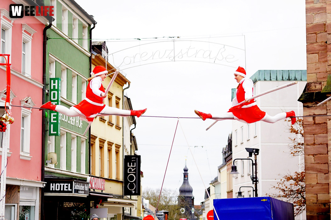 Hochseilartisten Geschwister Weisheit Hofer Weihnachtsmarkt 8.12.2019